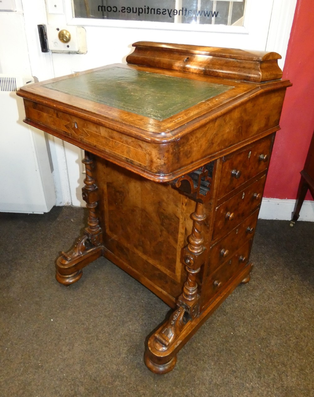 walnut davenport desk