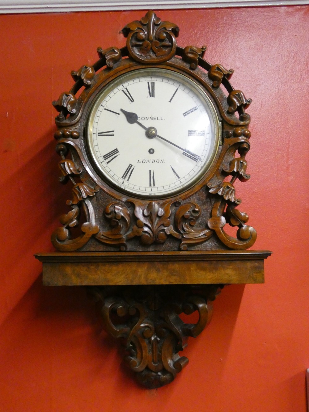 walnut bracket clock connell of london